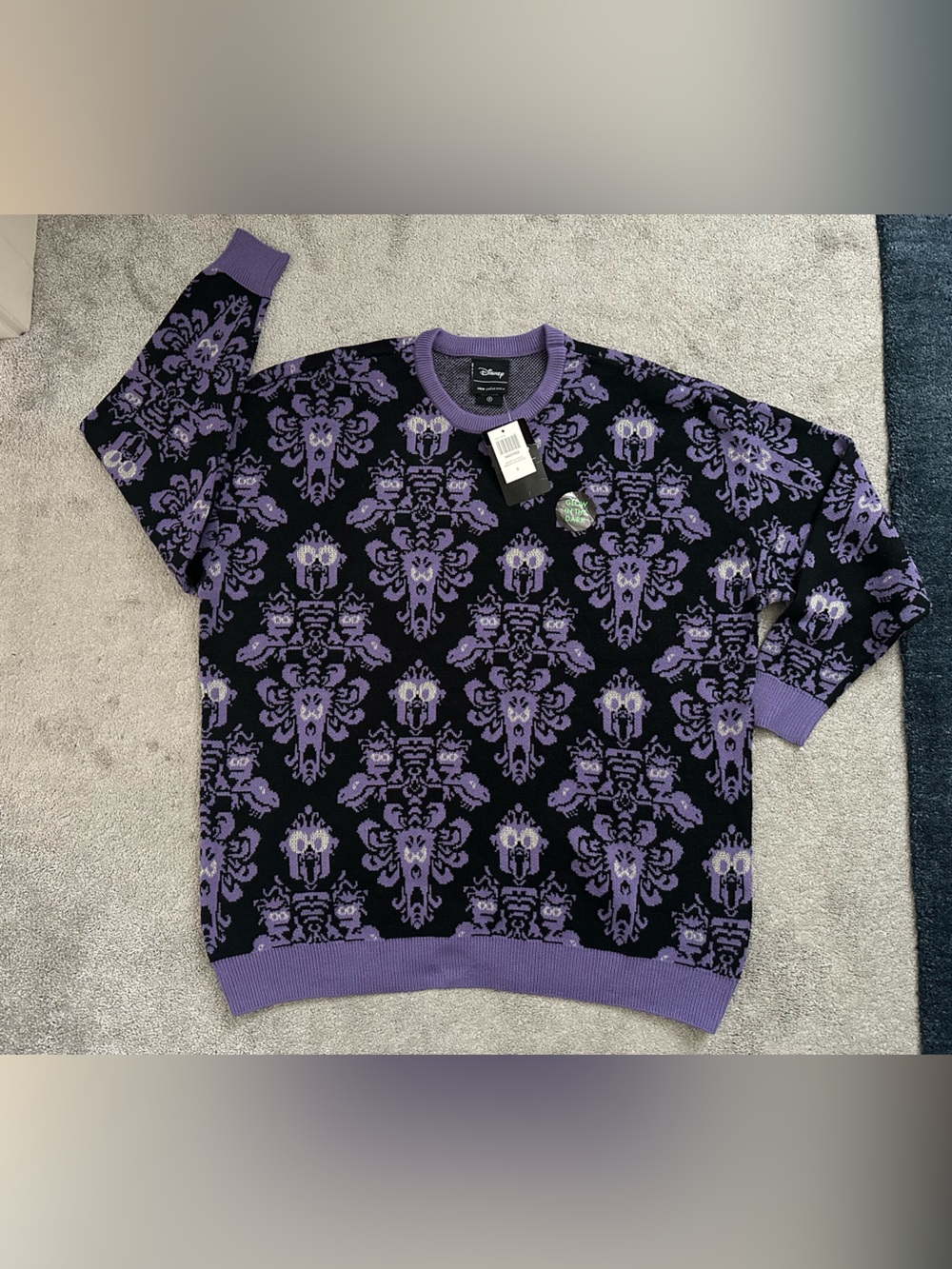 Her Universe Muppets Haunted Mansion Wallpaper Disney Sweater Size Large